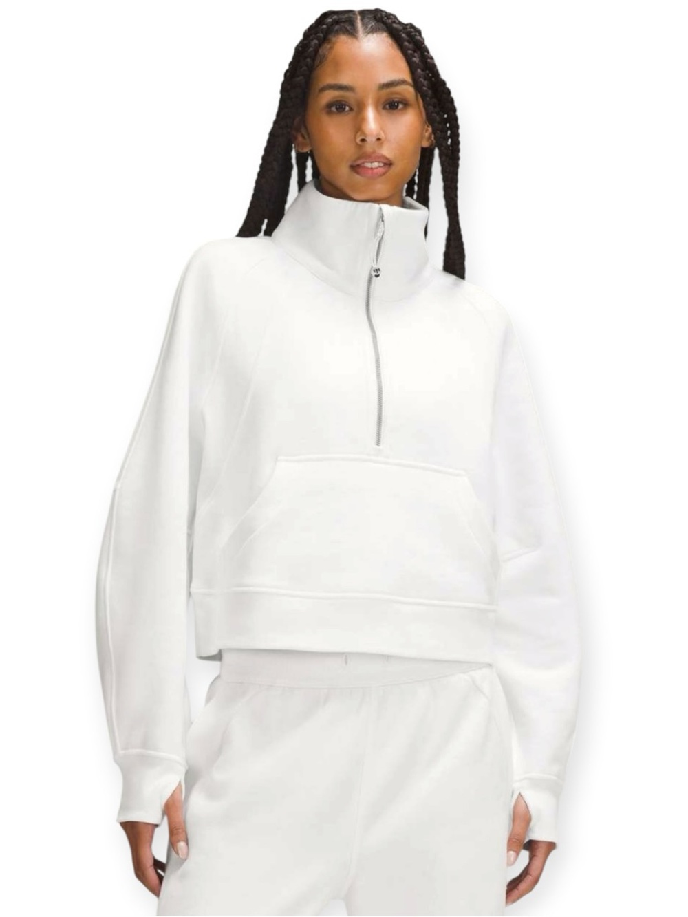 Lululemon NWT Scuba Oversized Funnel Neck Half Zip White Size M / L